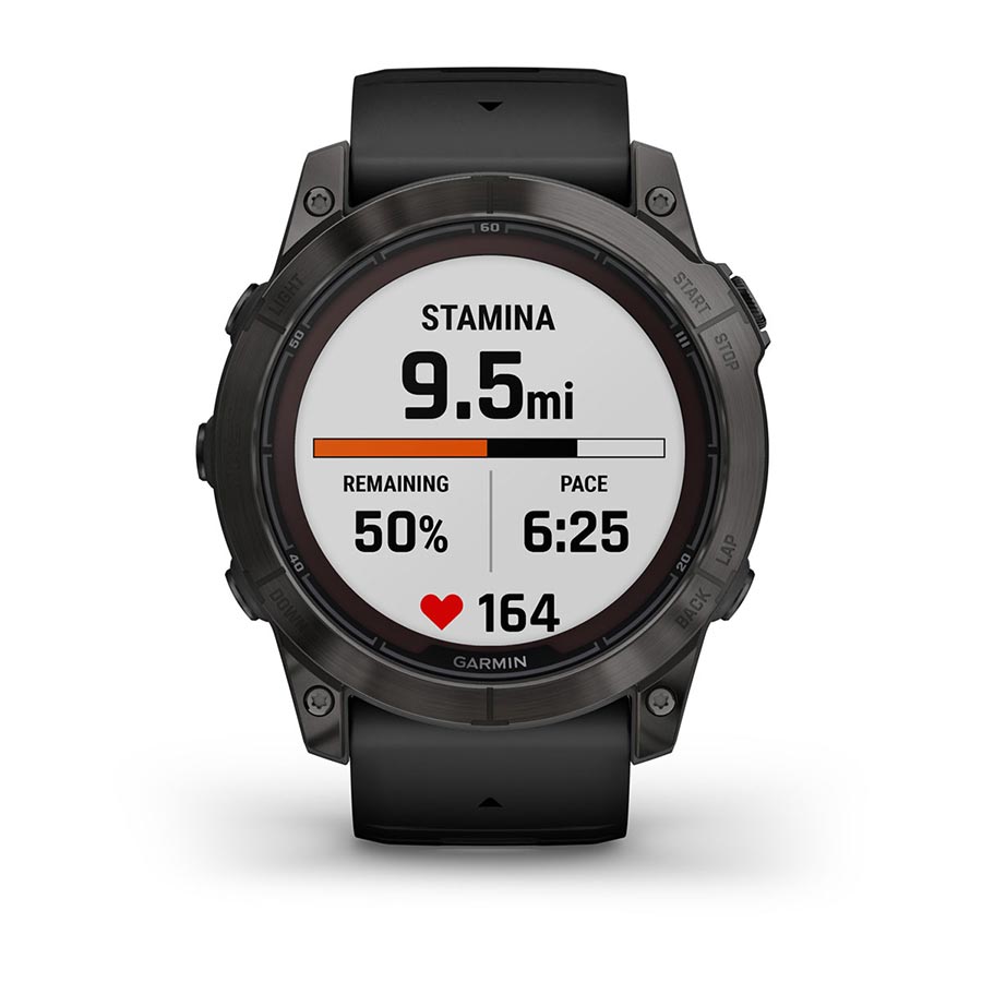 Garmin, fenix 7X Pro Sapphire Solar, Watch, Watch Color: Titanium, Wristband: Fog Grey/ Ember Orange - Silicone