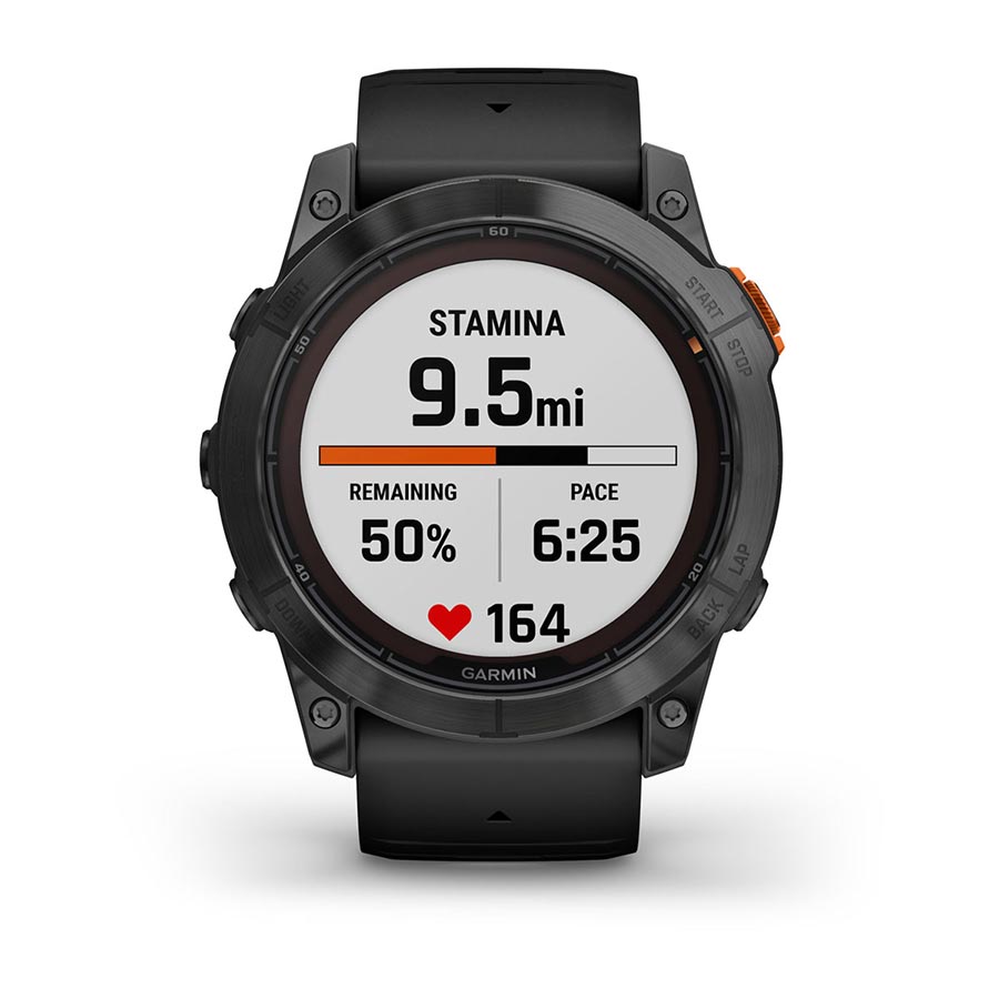 Garmin, fenix 7X Pro Solar, Glass, Watch, Watch Color: Slate Grey, Wristband: Black - Silicone