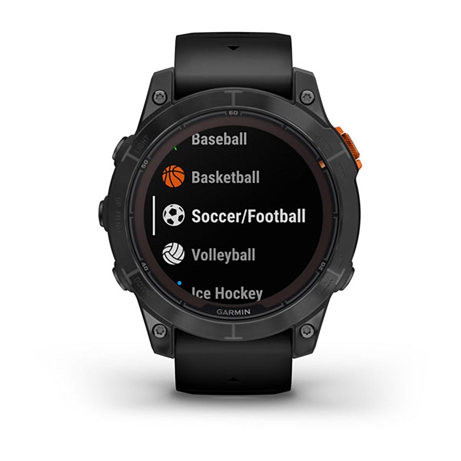 Garmin, fenix 7 Pro Solar, Glass, Watch, Watch Color: Slate Grey, Wristband: Black - Silicone