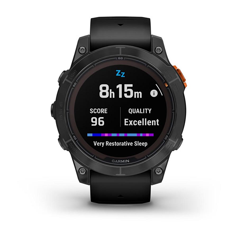 Garmin, fenix 7 Pro Solar, Glass, Watch, Watch Color: Slate Grey, Wristband: Black - Silicone