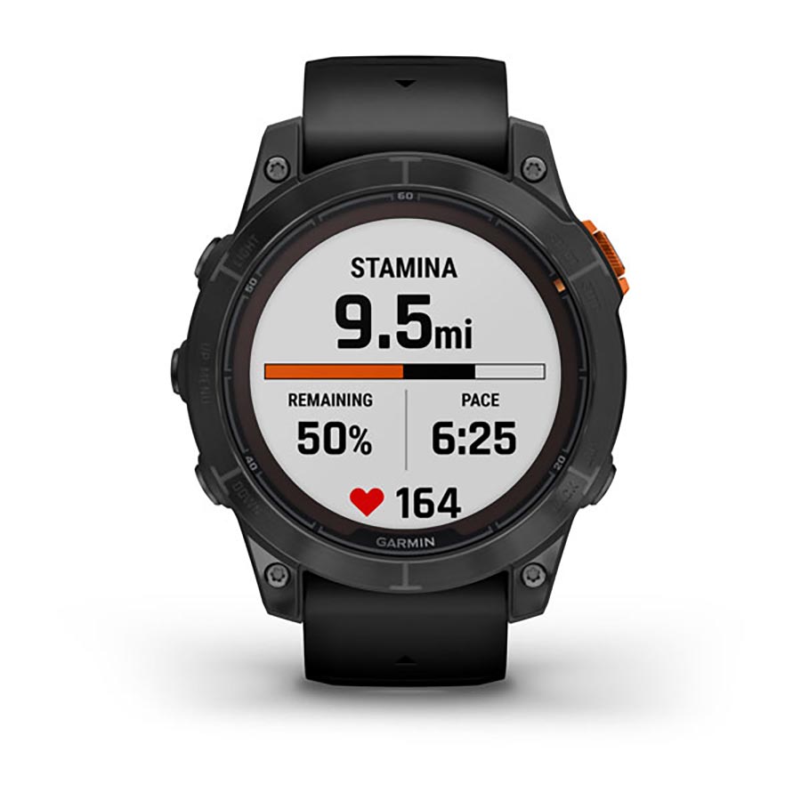 Garmin, fenix 7 Pro Solar, Glass, Watch, Watch Color: Slate Grey, Wristband: Black - Silicone