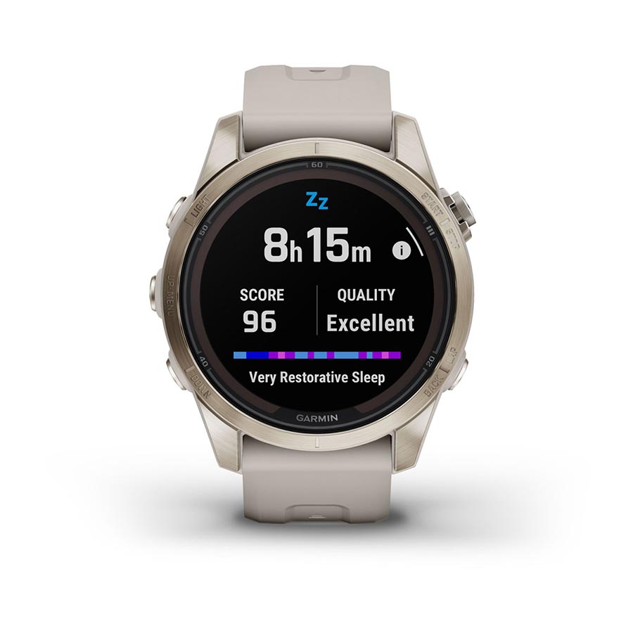 Garmin, fenix 7S Pro Sapphire Solar, Watch, Watch Color: Soft Gold, Wristband: Light Sand - Silicone