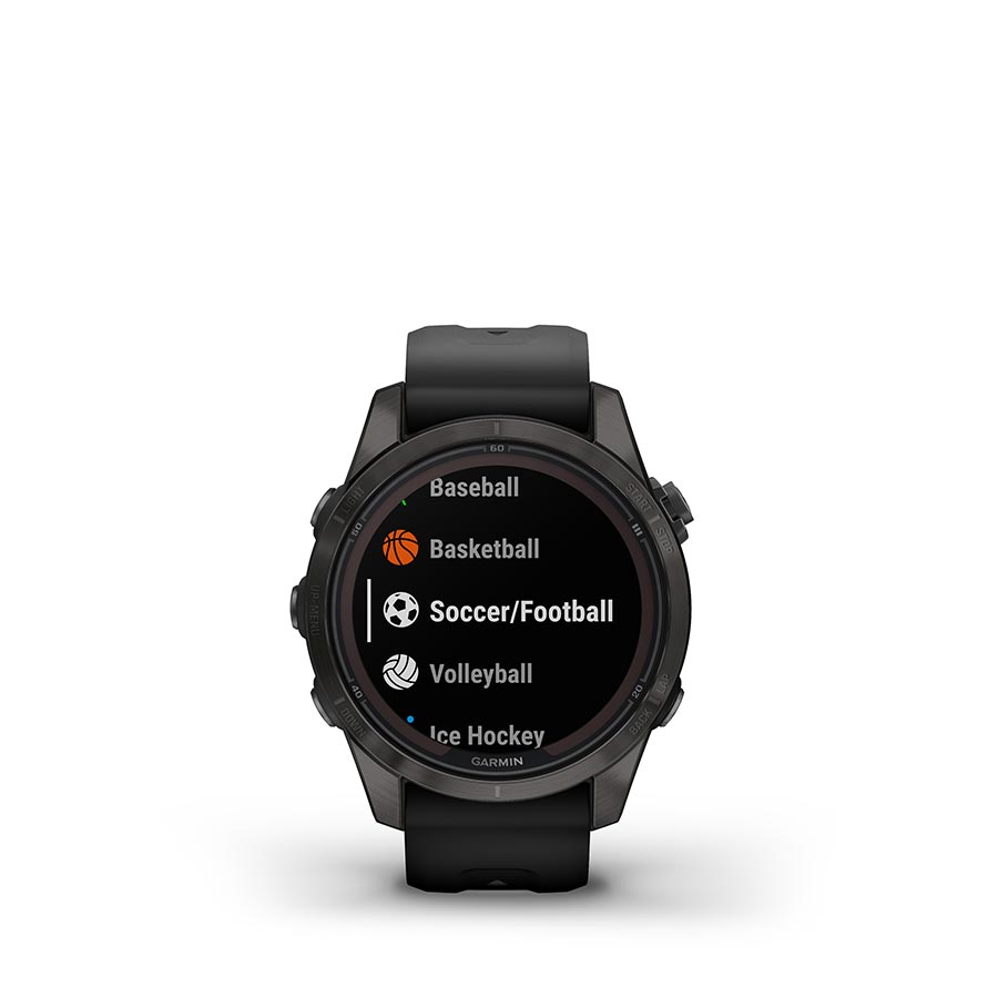 Garmin, fenix 7S Pro Sapphire Solar, Watch, Watch Color: Grey, Wristband: Black - Silicone