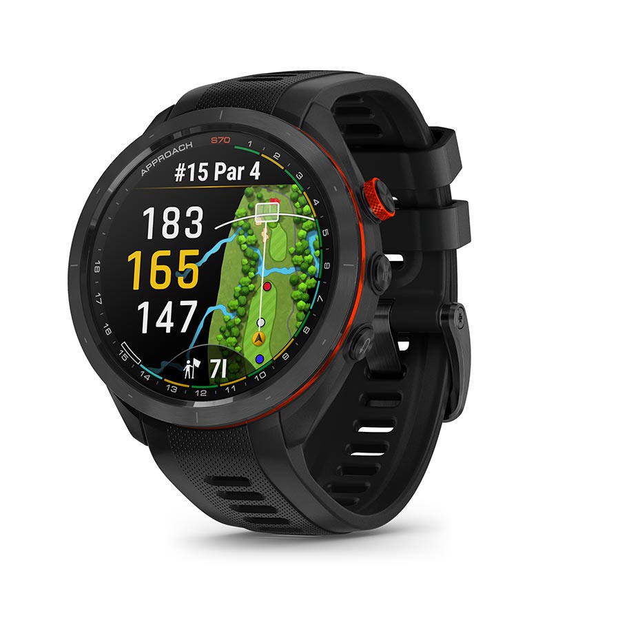 Garmin, Approach S70, Watch, Watch Color: Black, Wristband: Black - Silicone