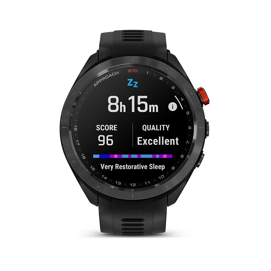 Garmin, Approach S70, Watch, Watch Color: Black, Wristband: Black - Silicone