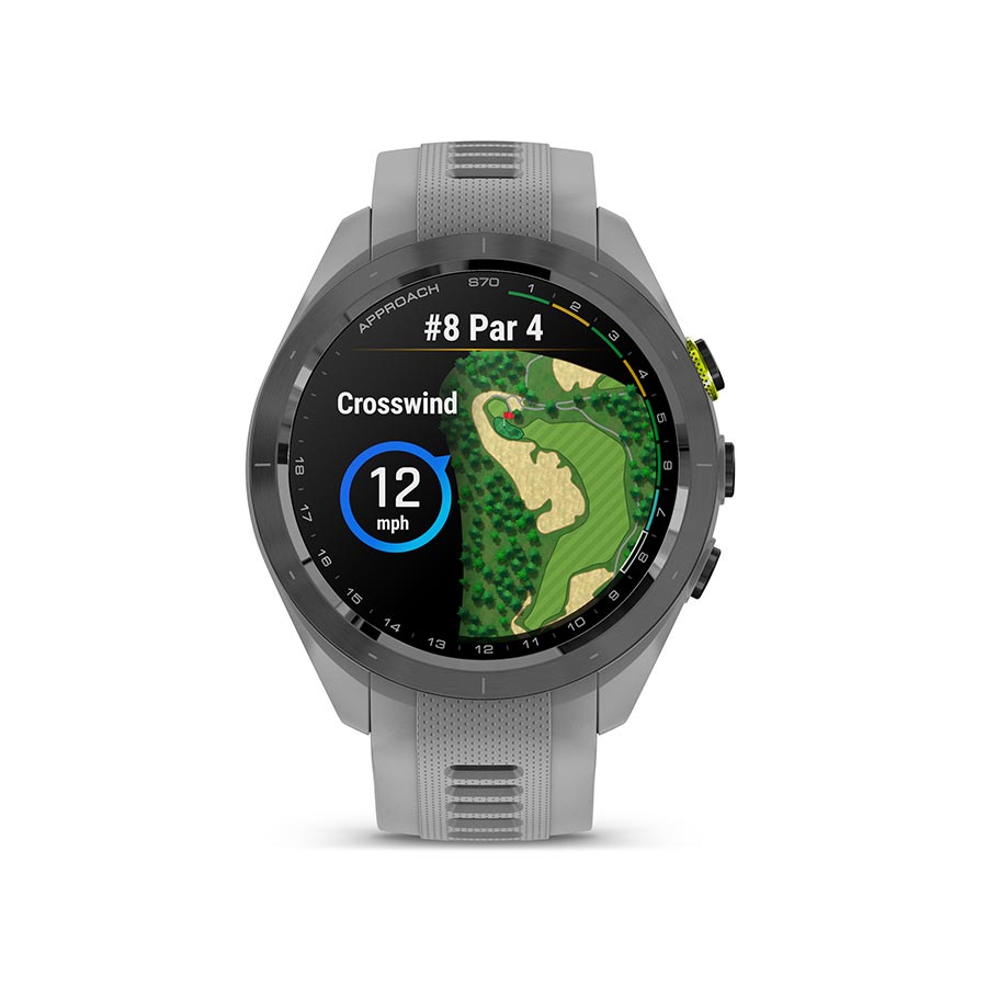 Garmin, Approach S70S, Watch, Watch Color: Grey, Wristband: Grey - Silicone