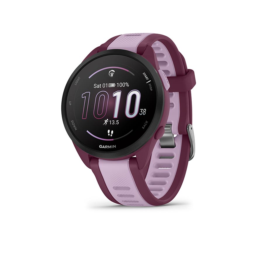 Garmin, Forerunner 165 Music, Watch, Watch Color: Berry, Wristband: Lilac - Silicone