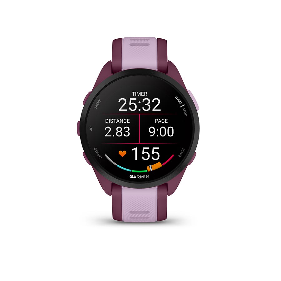 Garmin, Forerunner 165 Music, Watch, Watch Color: Berry, Wristband: Lilac - Silicone