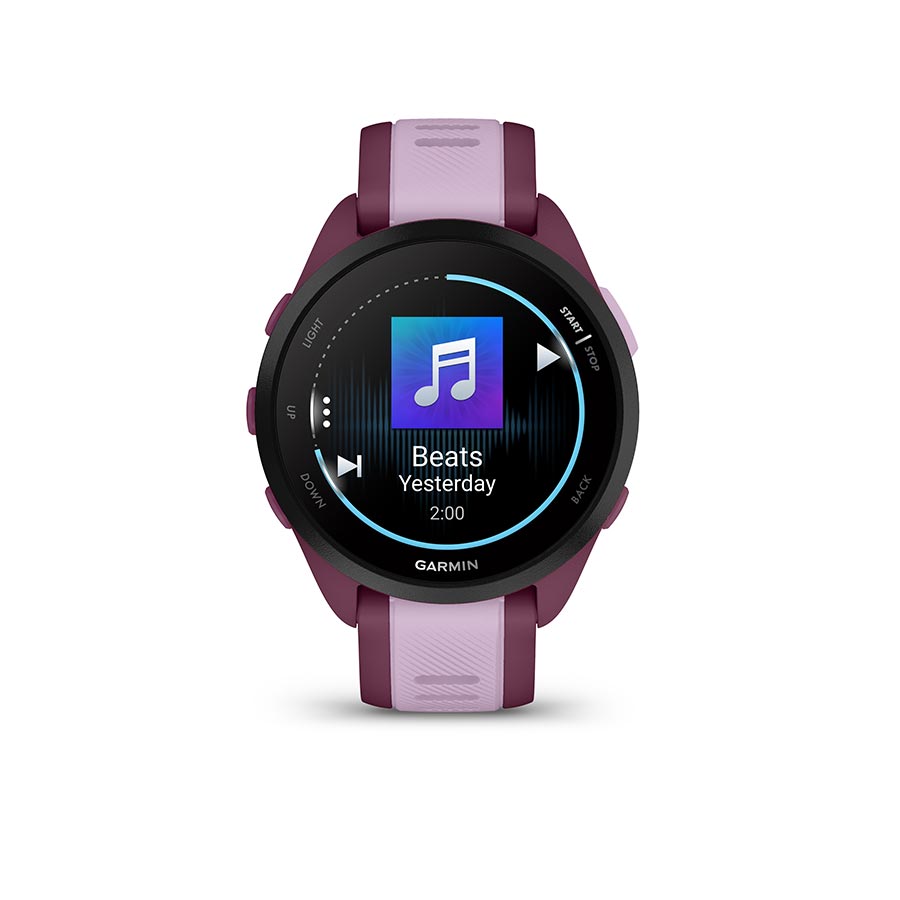 Garmin, Forerunner 165 Music, Watch, Watch Color: Berry, Wristband: Lilac - Silicone