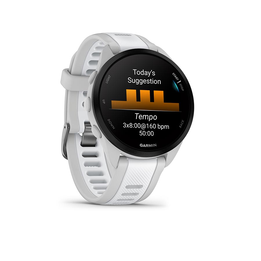 Garmin, Forerunner 165, Watch, Watch Color: Grey, Wristband: Whitestone - Silicone