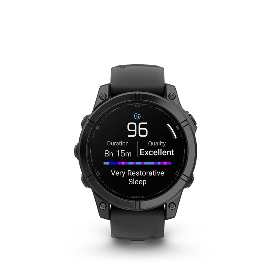 Garmin, fenix E AMOLED 47mm, Watch, Watch Color: Slate Grey, Wristband: Black - Silicone