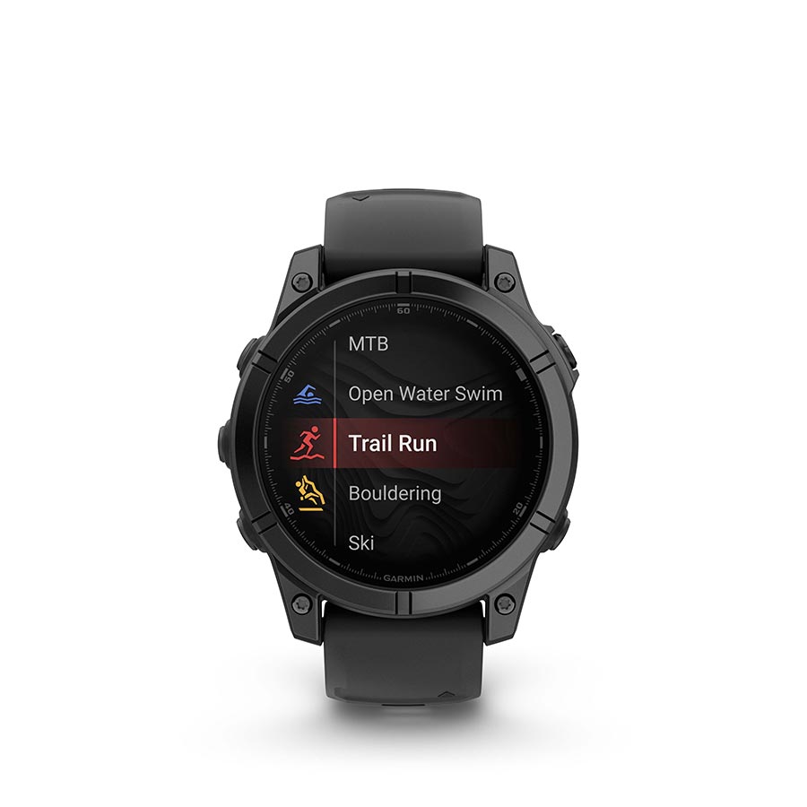 Garmin, fenix E AMOLED 47mm, Watch, Watch Color: Slate Grey, Wristband: Black - Silicone