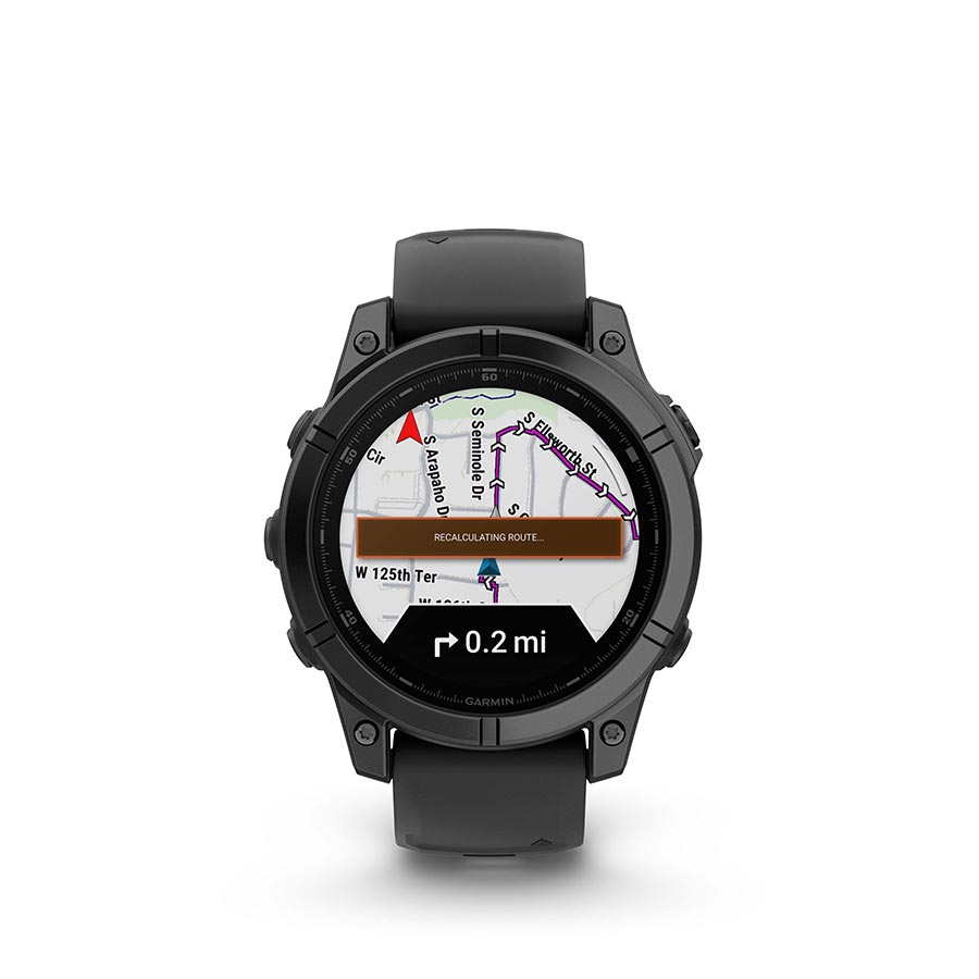 Garmin, fenix E AMOLED 47mm, Watch, Watch Color: Slate Grey, Wristband: Black - Silicone