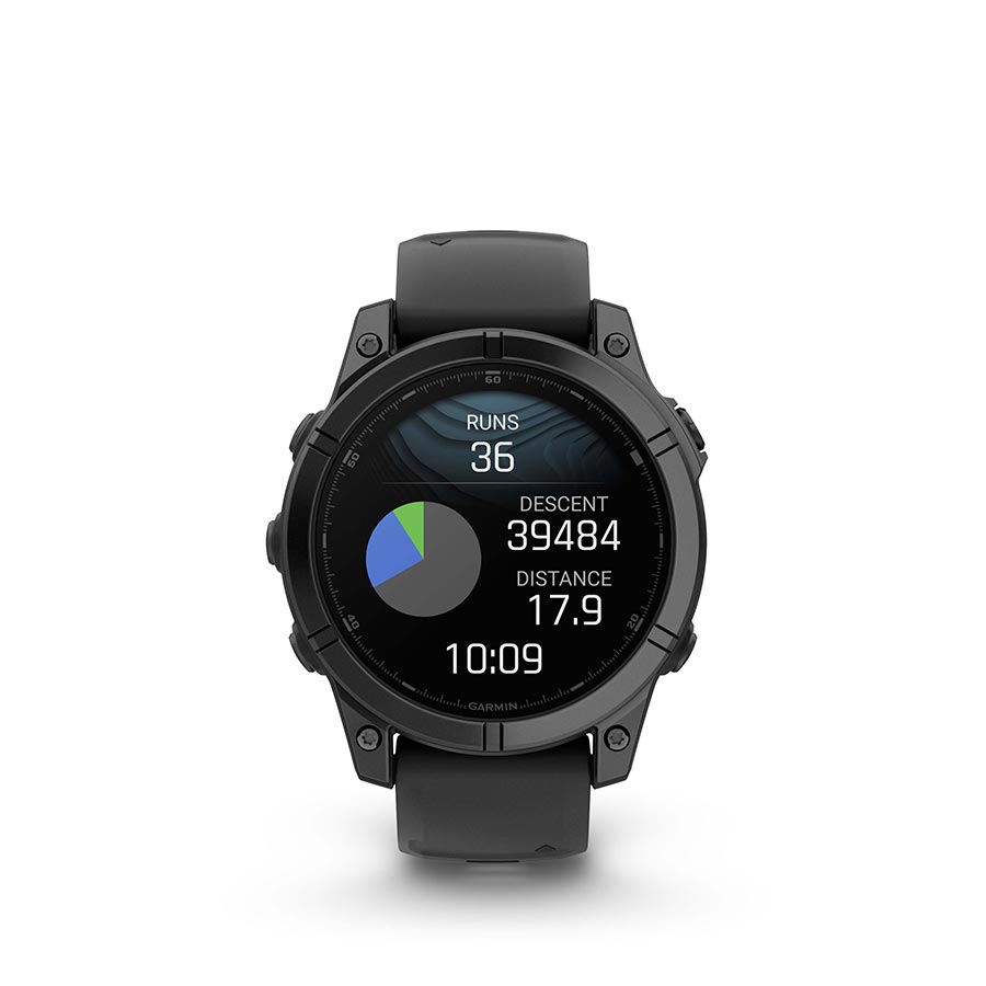 Garmin, fenix E AMOLED 47mm, Watch, Watch Color: Slate Grey, Wristband: Black - Silicone