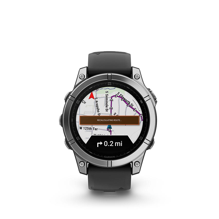 Garmin, fenix E AMOLED 47mm, Watch, Watch Color: Slate Grey, Wristband: Black - Silicone