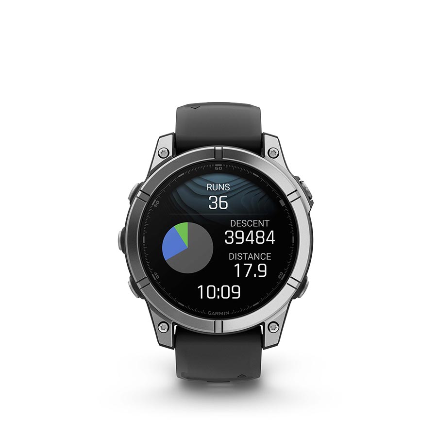 Garmin, fenix E AMOLED 47mm, Watch, Watch Color: Slate Grey, Wristband: Black - Silicone