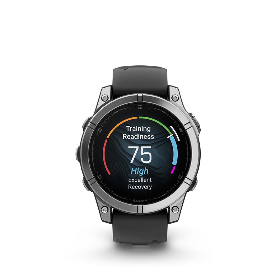 Garmin, fenix E AMOLED 47mm, Watch, Watch Color: Slate Grey, Wristband: Black - Silicone