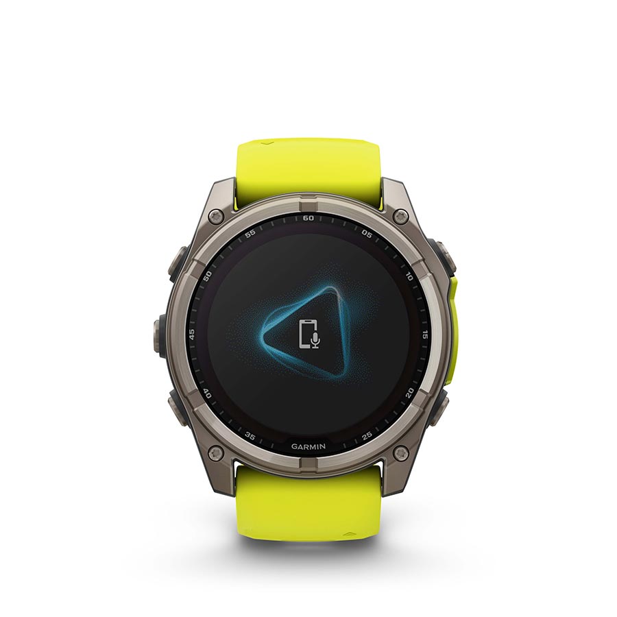 Garmin, fenix 8 Solar Sapphire 51mm, Watch, Watch Color: Titanium, Wristband: Amp Yellow/ Graphite - Silicone