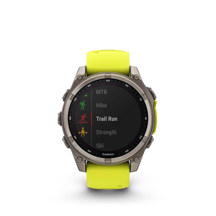 Garmin, fenix 8 Solar Sapphire 47mm, Watch, Watch Color: Titanium, Wristband: Amp Yellow/ Graphite - Silicone