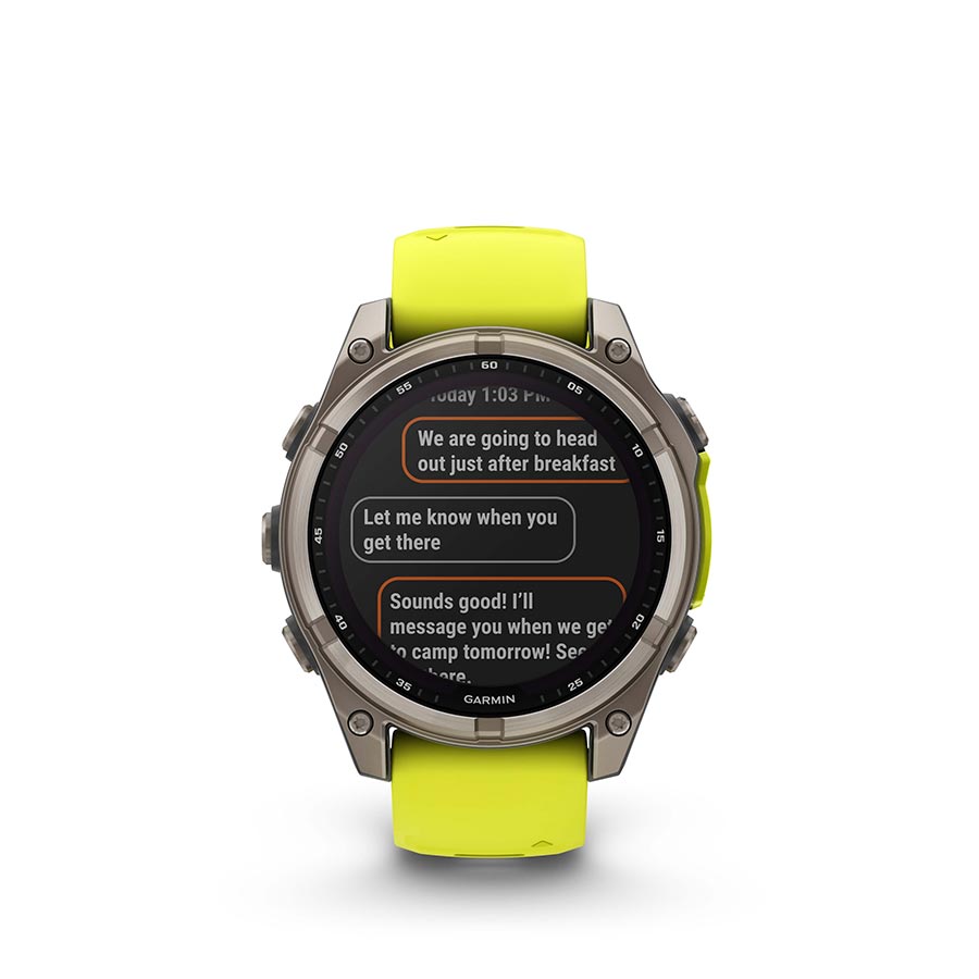 Garmin, fenix 8 Solar Sapphire 47mm, Watch, Watch Color: Titanium, Wristband: Amp Yellow/ Graphite - Silicone