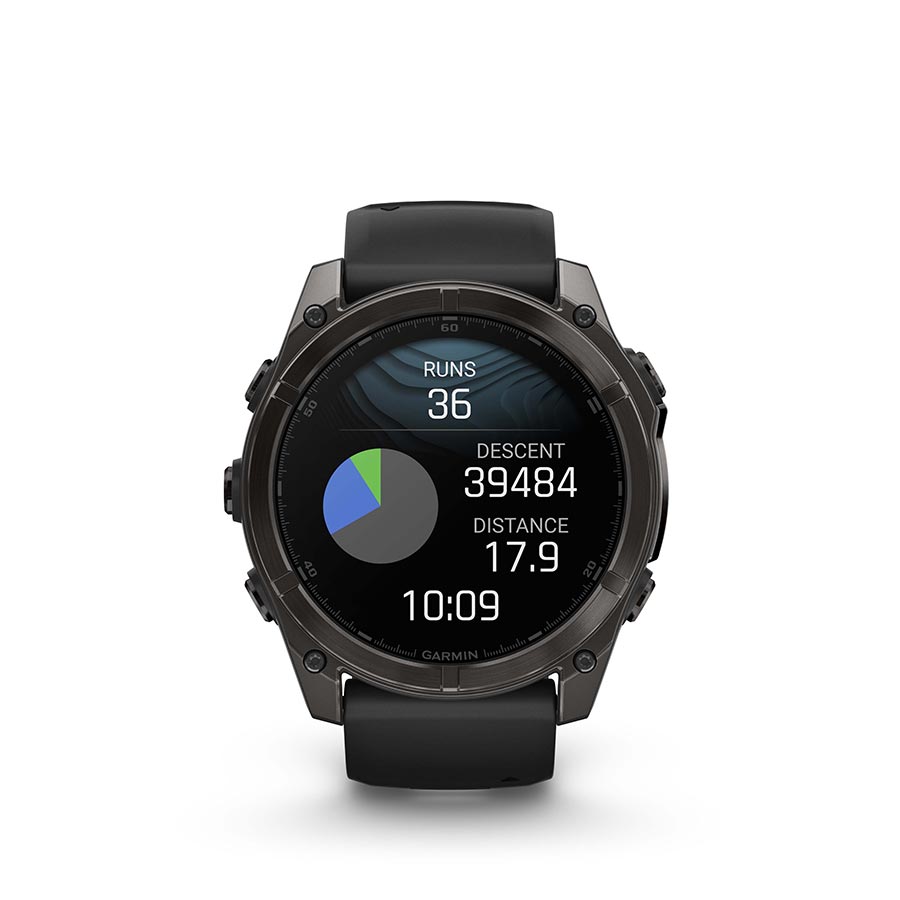 Garmin, fenix 8 AMOLED Sapphire 51mm, Watch, Watch Color: Grey, Wristband: Black/ Pebble Gray - Silicone