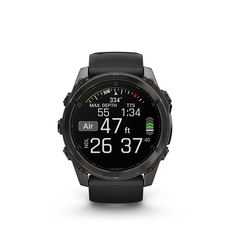 Garmin, fenix 8 AMOLED Sapphire 51mm, Watch, Watch Color: Grey, Wristband: Black/ Pebble Gray - Silicone