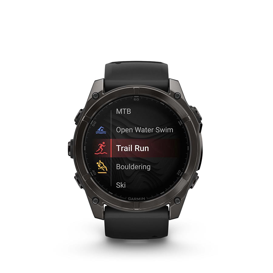 Garmin, fenix 8 AMOLED Sapphire 51mm, Watch, Watch Color: Grey, Wristband: Black/ Pebble Gray - Silicone