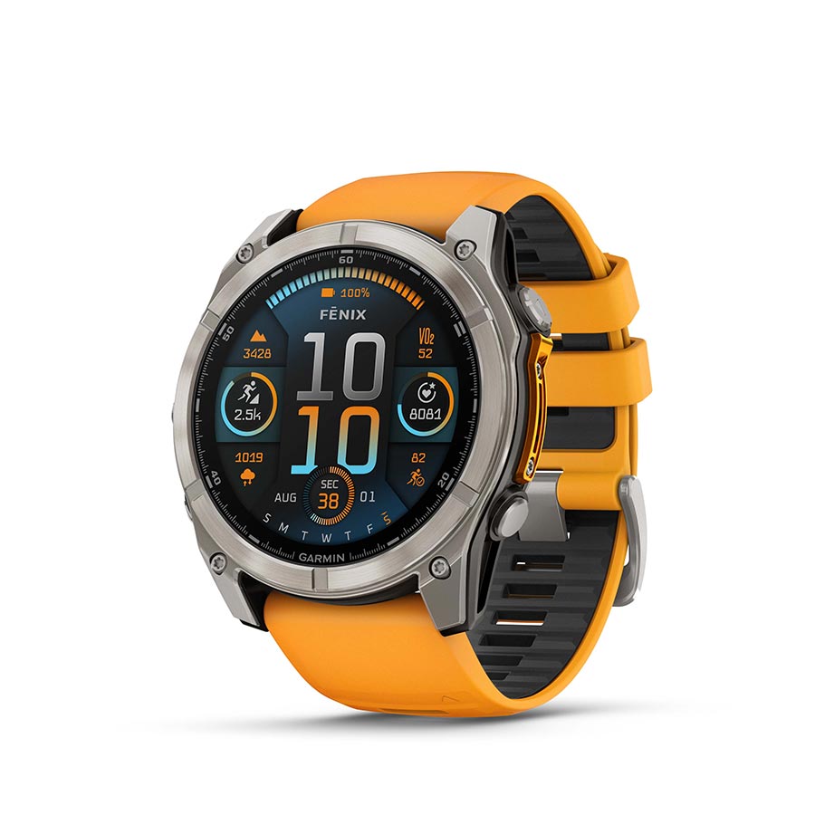 Garmin, fenix 8 AMOLED Sapphire 51mm, Watch, Watch Color: Grey, Wristband: Black/ Pebble Gray - Silicone