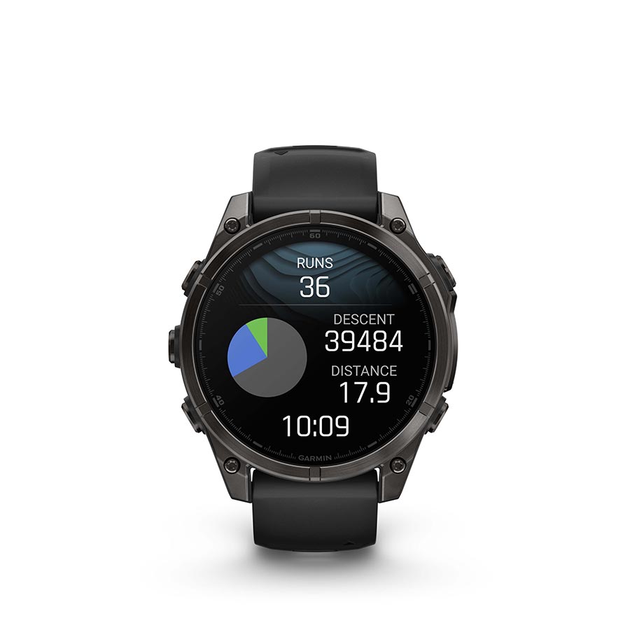 Garmin, fenix 8 AMOLED Sapphire 47mm, Watch, Watch Color: Grey, Wristband: Black/ Pebble Gray - Silicone