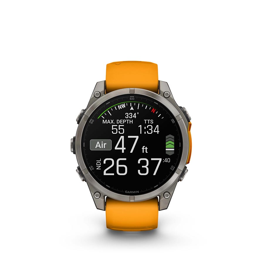 Garmin, fenix 8 AMOLED Sapphire 47mm, Watch, Watch Color: Grey, Wristband: Black/ Pebble Gray - Silicone