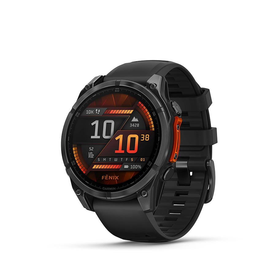 Garmin, fenix 8 AMOLED 47mm, Watch, Watch Color: Slate Grey, Wristband: Black - Silicone