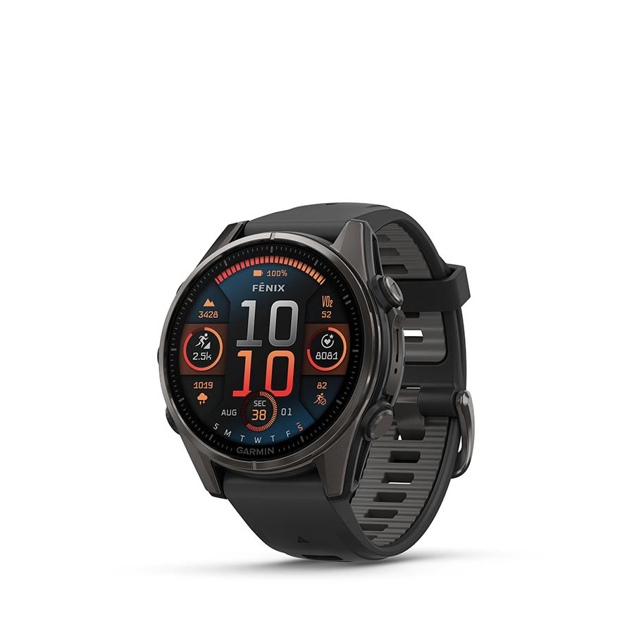 Garmin, fenix 8 AMOLED Sapphire 43mm, Watch, Watch Color: Grey, Wristband: Black/ Pebble Gray - Silicone