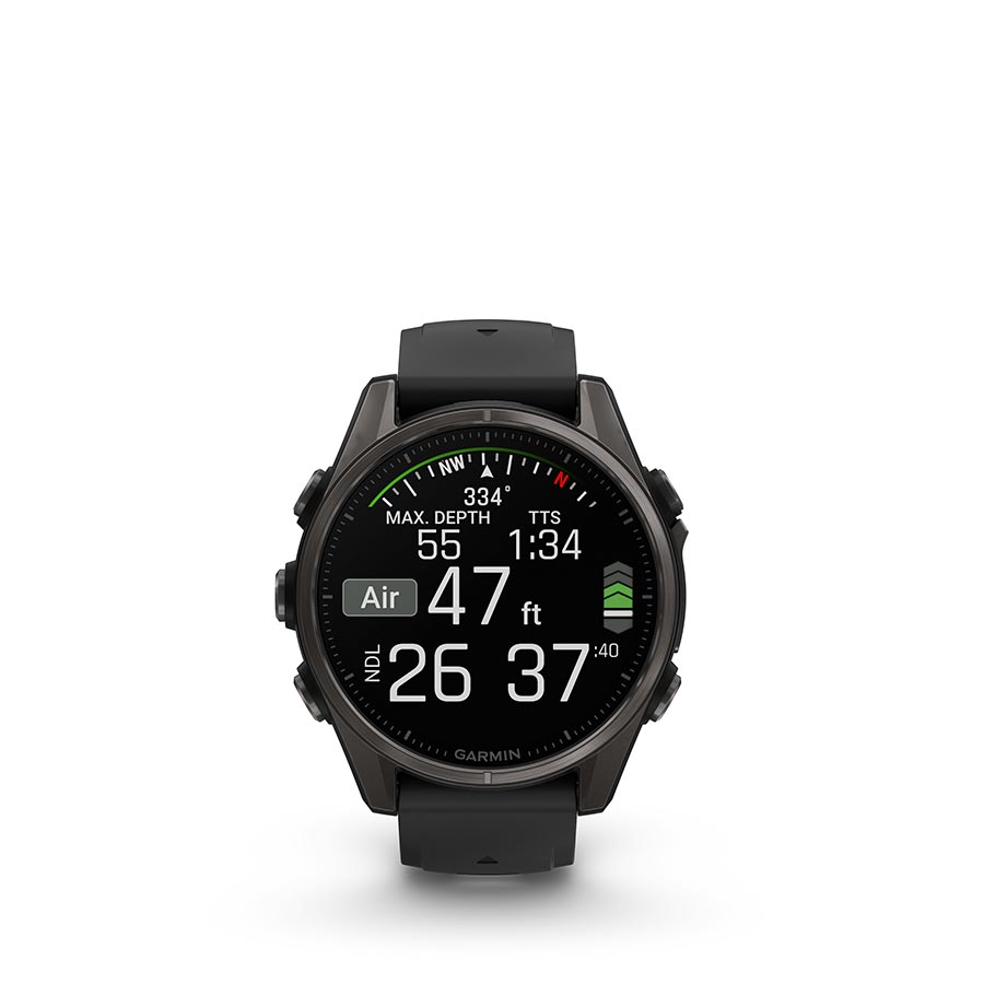 Garmin, fenix 8 AMOLED Sapphire 43mm, Watch, Watch Color: Grey, Wristband: Black/ Pebble Gray - Silicone