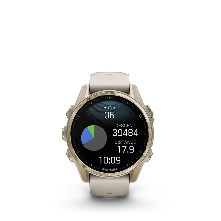 Garmin, fenix 8 AMOLED Sapphire 43mm, Watch, Watch Color: Grey, Wristband: Black/ Pebble Gray - Silicone