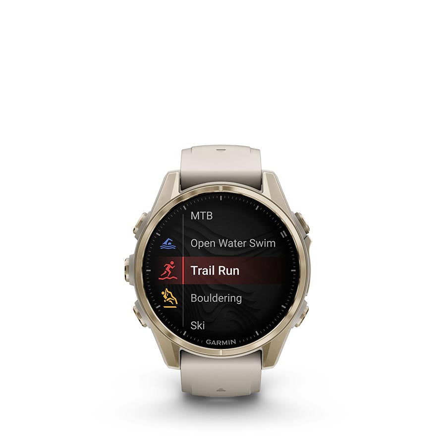 Garmin, fenix 8 AMOLED Sapphire 43mm, Watch, Watch Color: Grey, Wristband: Black/ Pebble Gray - Silicone