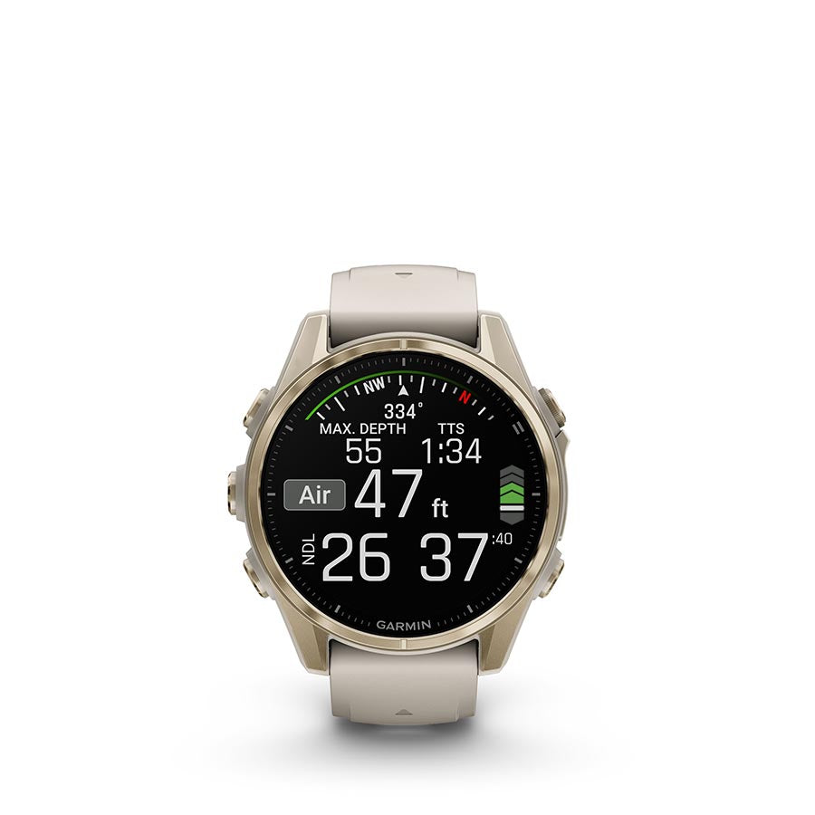 Garmin, fenix 8 AMOLED Sapphire 43mm, Watch, Watch Color: Grey, Wristband: Black/ Pebble Gray - Silicone