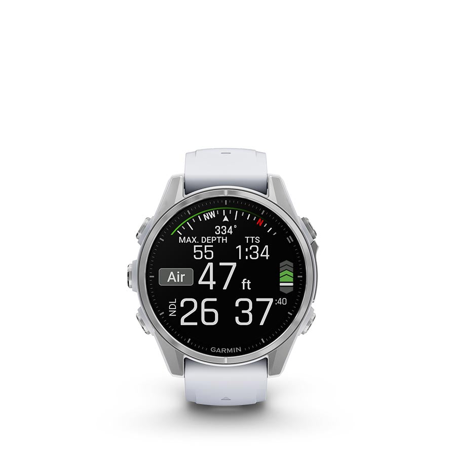 Garmin, fenix 8 AMOLED 43mm, Watch, Watch Color: Silver, Wristband: Whitestone - Silicone