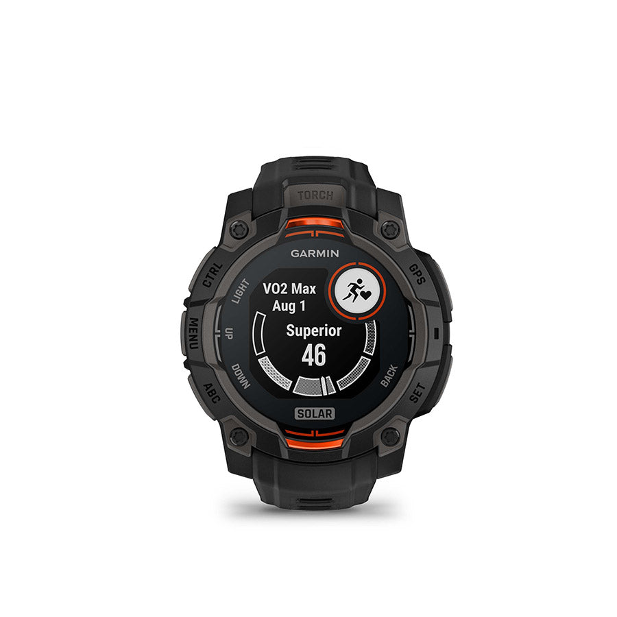 Garmin, Instinct 3 45mm Solar, Watch, Watch Color: Black, Wristband: Black - Silicone