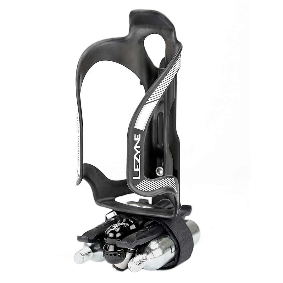 Lezyne, Flow Storage Adapter, Bottle Cage Mount, V5 tool, matrix levers, twin speed head, 2x 20g CO2 included