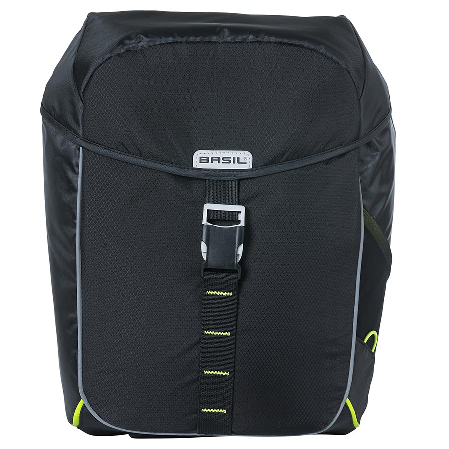 Basil, Miles Double Bag, Pannier, 34L, Black