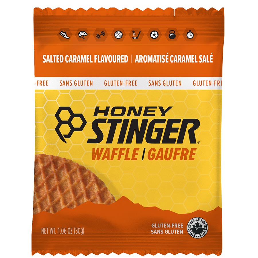 Honey Stinger, Organic Gluten Free Waffles, Bars, Salted caramel, 12pcs