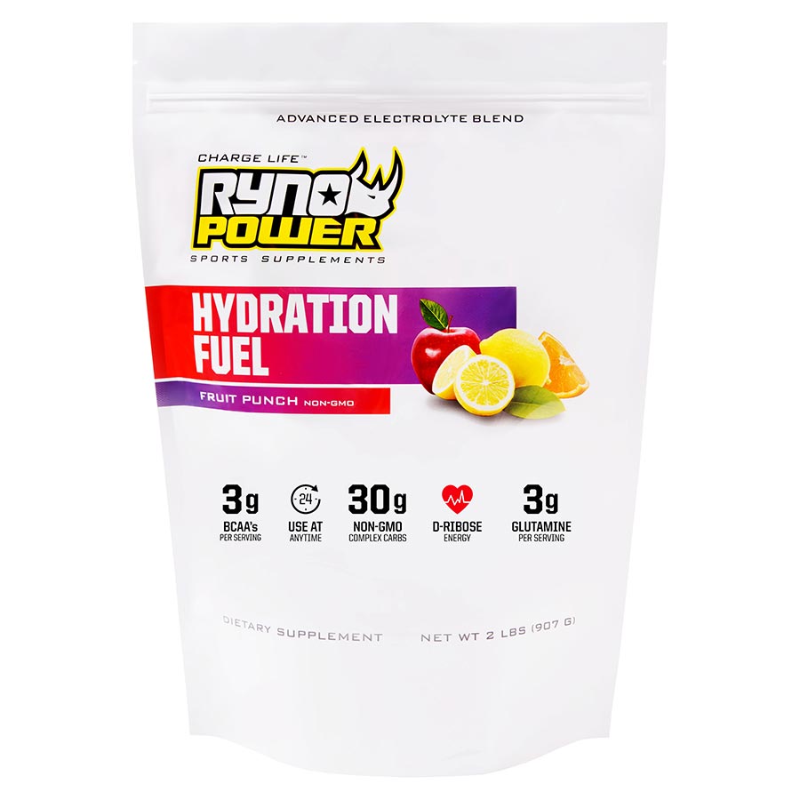 Ryno Power, Hydration Fuel, Drink Mix, Fruit Punch, Pouch, 20 servings