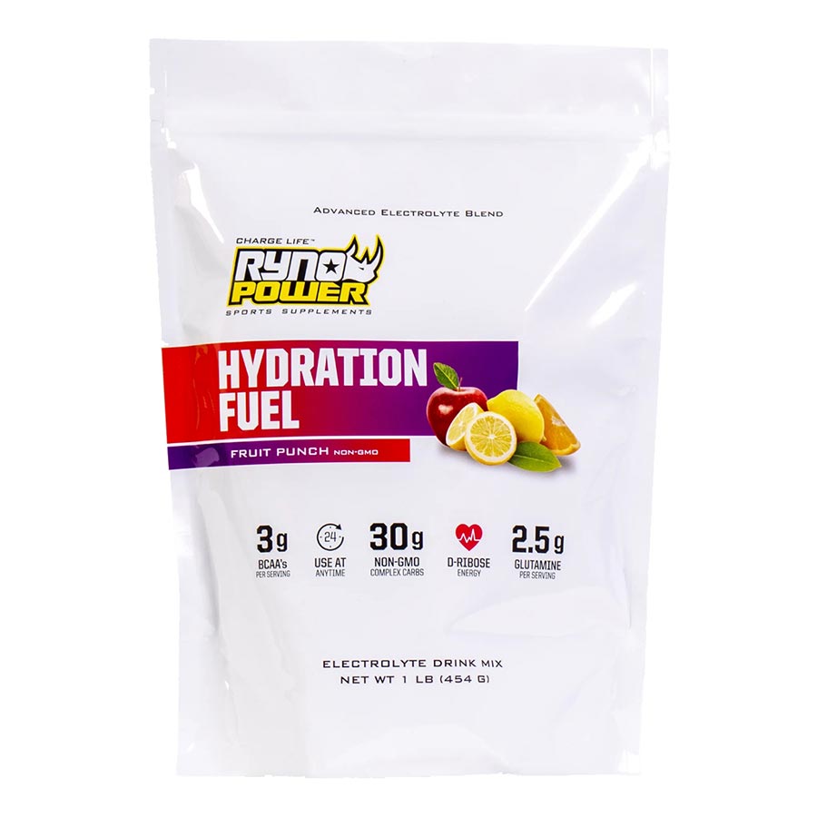 Ryno Power, Hydration Fuel, Drink Mix, Fruit Punch, Pouch, 20 servings