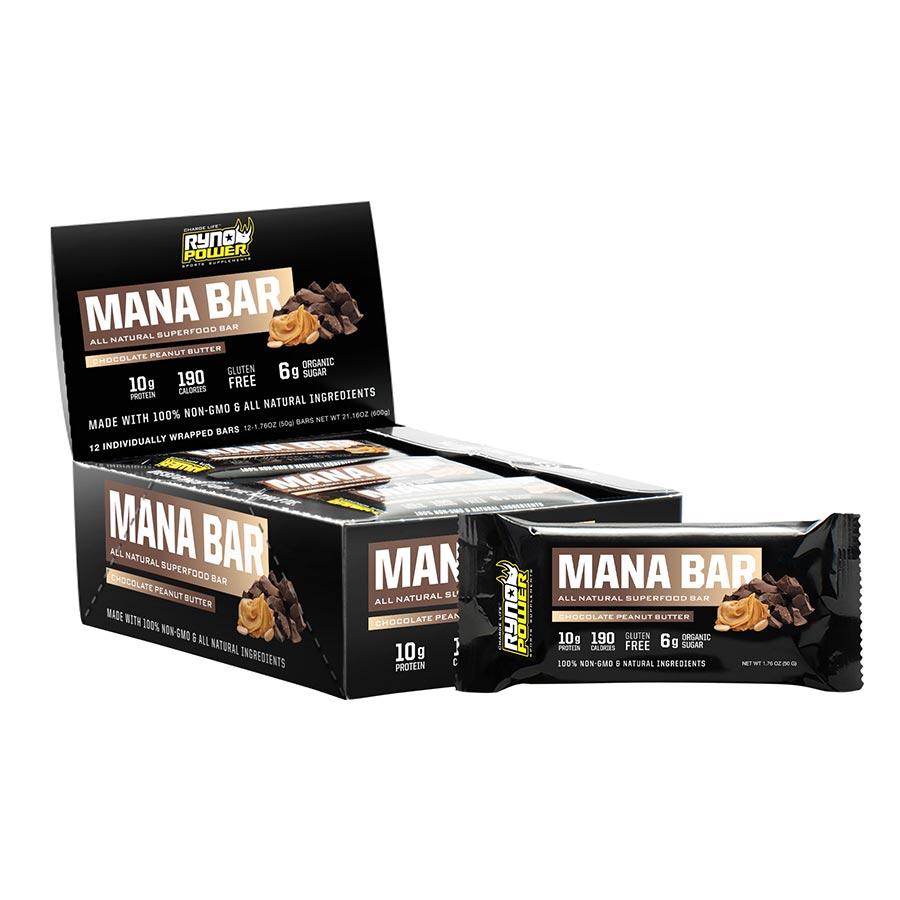 Ryno Power, Mana Bar, Bars, Chocolate/Peanut Butter, 12pcs