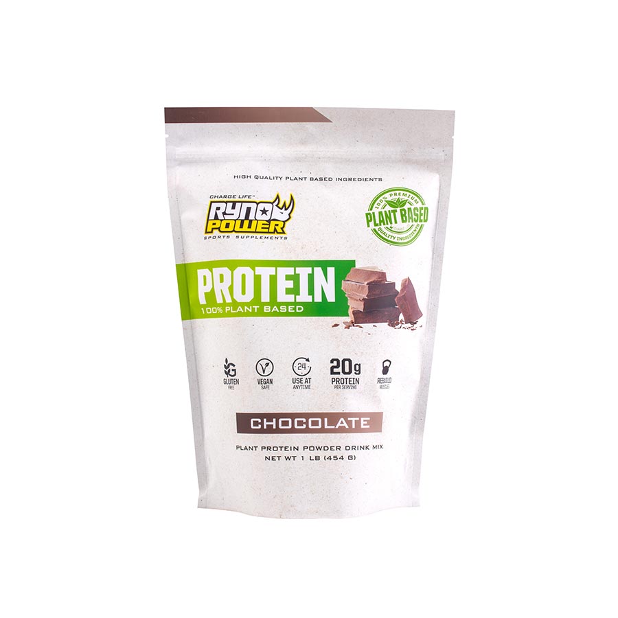 Ryno Power, Plant-Based Protein, Drink Mix, Chocolate, Pouch, 10 servings