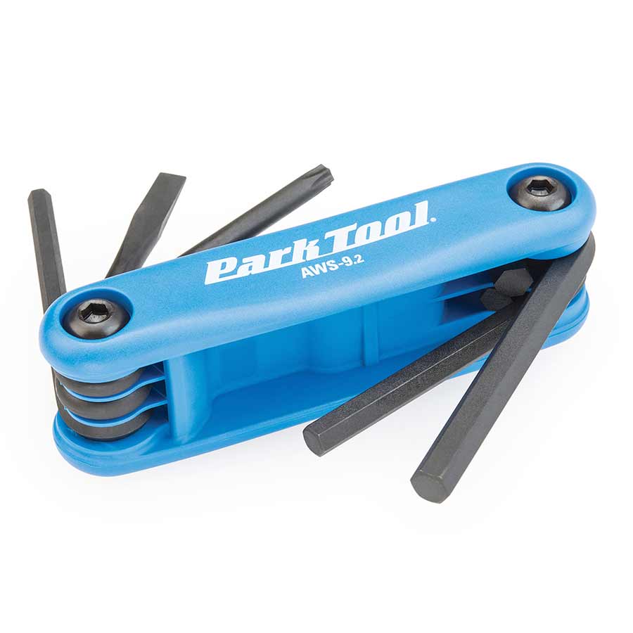 Park Tool, AWS-9.2, Folding screwdriver/ hex wrench set, 4mm, 5mm, 6mm, Flat blade and T25